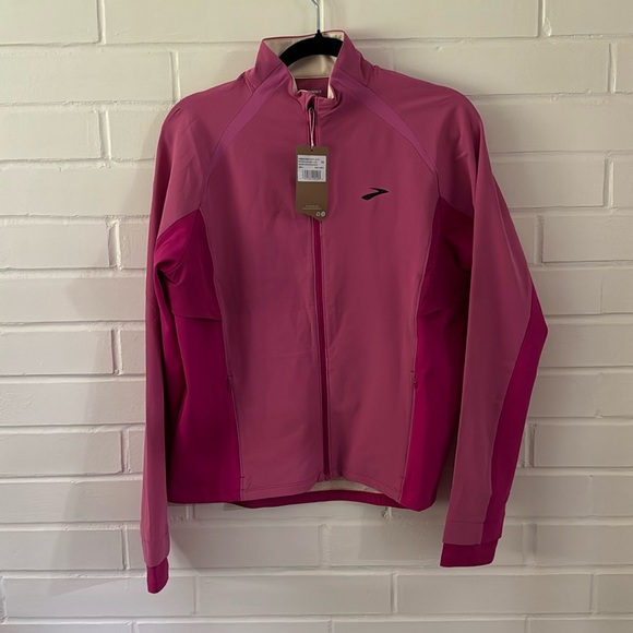 ⬇️ NWT Brooks Fusion Hybrid Jacket - Women's in Frosted Mauve Pink Size L - Picture 2 of 9